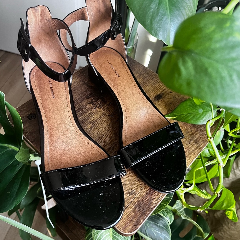 Black Patent Leather Sandals